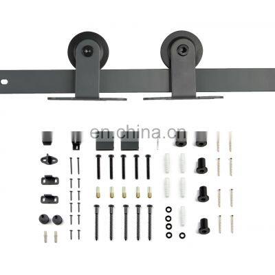 Black 120KG 2M Track Top Mount Heavy Duty Sliding Barn Door Hardware Kits