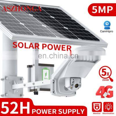3G 4G SIM Card IP Camera Floodlight HD 5MP Security Outdoor PTZ CCTV Surveillance Cam 40W 20A Battery Solar Panel CamHipro photo-2
