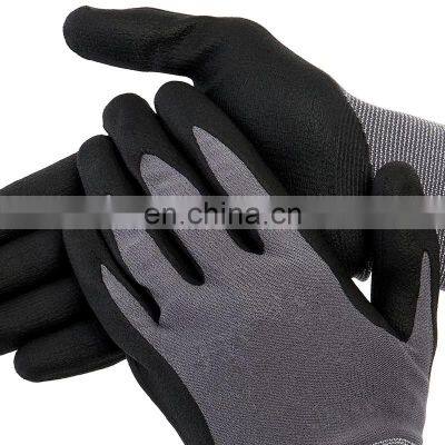 NBR Power Grip Safety Working Gloves Durable Micro Foam Nitrile Coated Flexible Fit Work Gloves For Automotive Steel Stud Framer photo-4