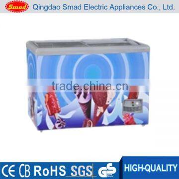 China glass door display freezer for ice cream