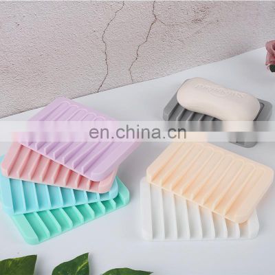 Light Weight Sustainable 2022 Pink Eco Friendly Travel Portable Bathroom Silicone Bar Dish Soap Holder