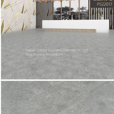 Gym corridor cement grey plastic floor exhibition center stone PVC floor Foshan wholesale LVT floor