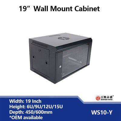 Manufacturer  WS10-Y 6U network Wall mount cabinet 19inch  Wall Mount Rack for Network Equipment Competitive item