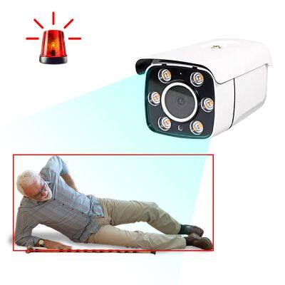 AI fall recognition camera security camera with solar panel