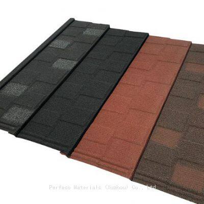 PERFESO Stone Coated Steel Roof Tile 0.35 0.4 0.45 mm Metal Roofing Sheet Nosen Style 10+ Colors