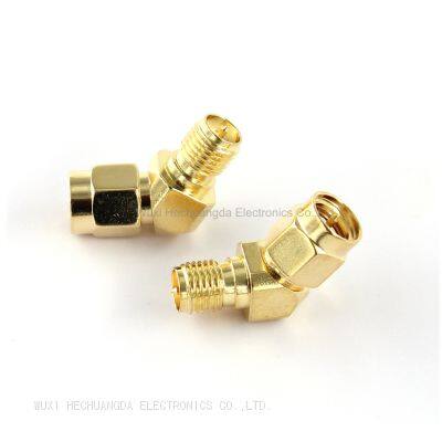 Sma To Rp Sma Adapter Rf Coaxial Adapter 50 Ohm Gold Plated 45 Degree 135 Angle Male To Female SMA Connector