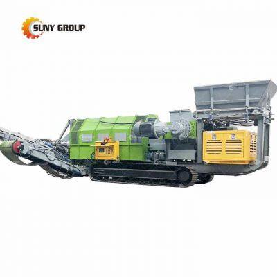 Industrial Shredder With Track Mobility Twin Roller Blades for Steel/Copper/Auto Parts