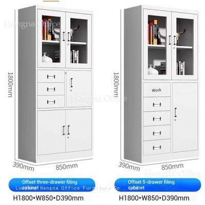 Lockable Steel Filing Cabinet for Office Document Storage, 3/4 Drawers, OEM/ODM