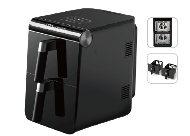 Freidora de aire doméstica de gran capacidad/freidora de doble olla con pantalla táctil, freidora eléctrica (Wechat/whatsapp:008613510231336)