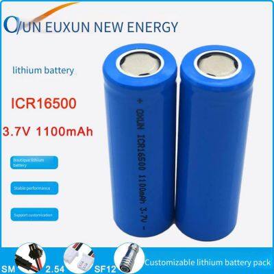 oxun icr16500 lithium battery, 3.7v, 1100mah, for high - intensity flashlights, meters, cameras, and laser pointers