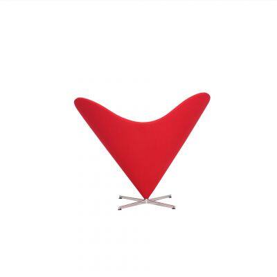 Modern Swivel Cone Chair, Heart Shaped Fabric Accent Lounge Chair With Metal Base for Home & Hotel photo-3