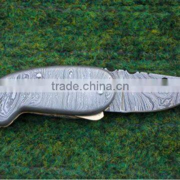 udk f19" custom handmade Damascus pocket knife / folding knife with full Damascus steel handle