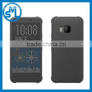 High quality full official functions dot view holder flip cover case for htc one m9 , smart view case for htc one m9
