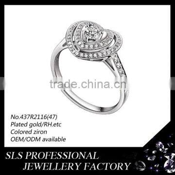 Wholesale price you will get diamond ladies silver jewelry 2015 popular and beautiful finger ring