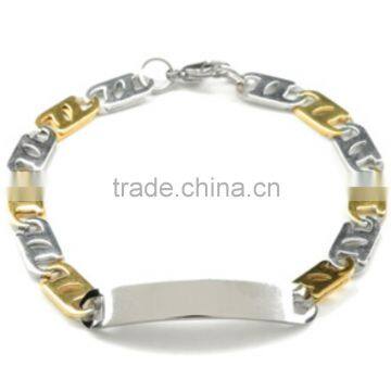 Custom mens stainless steel bracelets jewelry logo can be stamped