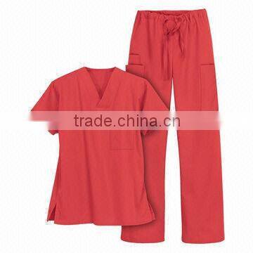 red color scrub wear, hot red color scrub uniform