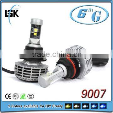 Factory supply directly G6 car led headlamp 9007 3000LM auto led headlight 5 color DIY freely