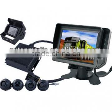 TOPFAME PS-5500 parking sensor system with LCD monitor display and 0.3-3.8m range detection high sensitive sensor