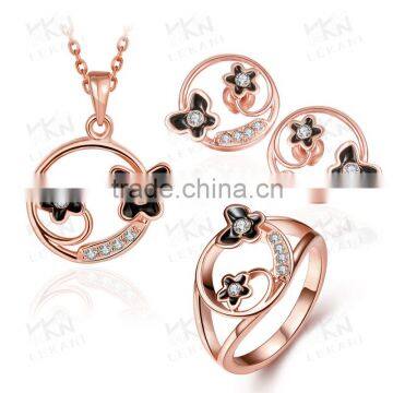 Top sale 18K Gold Plated whole set Jewelry with necklace, ring and earrings