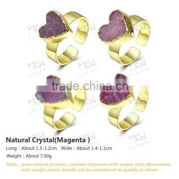 Available Stock Jewelry Natural Crystal Heart Ring Design Wholesale photo-4