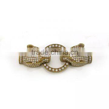 CZ6656 CZ micro pave Jewelry Making Supply, Gold leopard head Hook Clasps