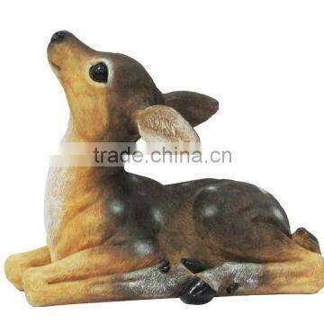 HomeView Design Baby Fawn Lying Outdoor Statue Natural Realistic Colors