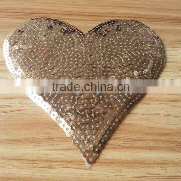 Heart Shape Emboridery Sequin Patches With Heat Seal -- S1432 Quality Choice photo-5