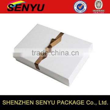 custom luxury bowknot design, full color printing, carboard paper wihte gift box packaging