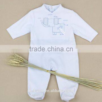 Wholesale  Cloth Bottom Baby Girls' Adjustable Certified Organic Cotton Romper Elephant
