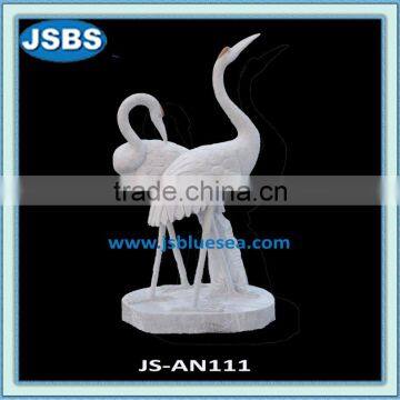 Natural white marble birds statue