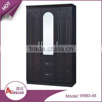 China hanging clothes wooden almirah cheap wardrobe laminate almirah designs for bedroom