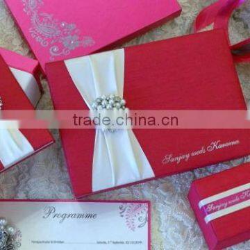 Pink Silk Invitation Box