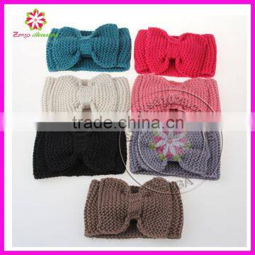 Large Bow Crochet Headband, Knit Crochet Headband, Crochet Headband photo-2