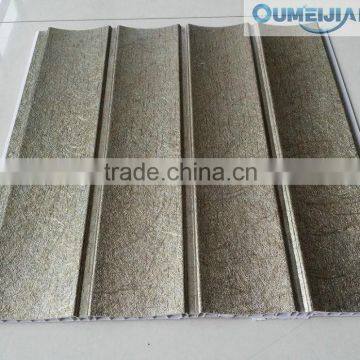 HAINING OUMEIJIA Latest Fashion pvc wooden design four grooves wall panel of interior decoration