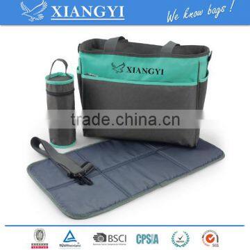 Functional Travel Diaper Bag With Chnaing Pad and Insulated Bottle Pocket
