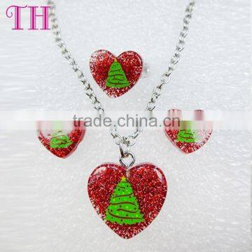 2016 most popular red heart shape turkish indian jewelry set for party girl