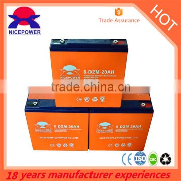 Good Price 12V20AH rechargeable ebike battery 6-DZM-20 with longer mileage