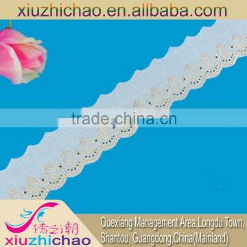 DCHB2145 top quality tulle embroidery gold decorative trimming lace