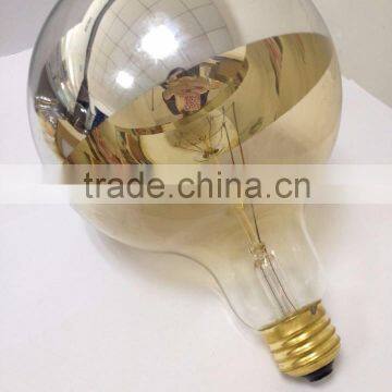 G95 Edison bulb half chrome/mirror glass shell decorations indoor