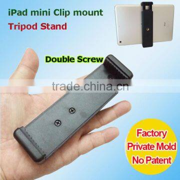 2015 New Popular Double 1/4 Screw Head Selfie Sticks Tripod Clip Mount for iPad mini Monopod Sticker Stand Clamp Adapter