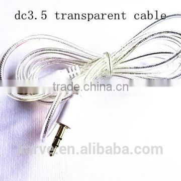 New arriver colorful dc3.5 transparent cable