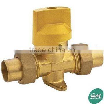 Brass gas control valve connector