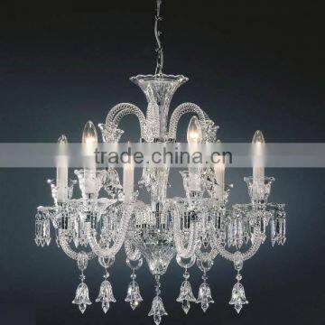 6 Light Clear Glass Arm Chandelier photo-5