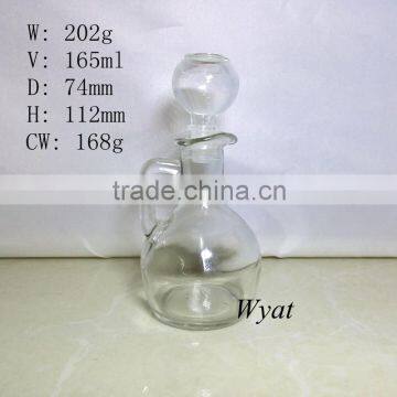 wholesale 150ml glass edible oil bottle with stopper glass olive bottle with handle 5oz