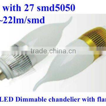 e12 led candles lamp with flampe tip