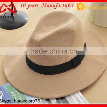 customize Stylish wool felt male fedora hat winter wide brim hat