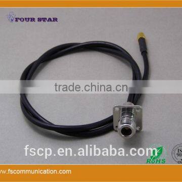 RG58 Cable Assembly With SMA Male Crimp to N Female Crimp 25.4mmSQ Flange Connetcors photo-2