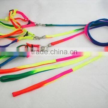 Wholesale High-quality Rainbow Pet Collar Leash / Pet Collars Rainbow Colorful Pet Collar+Leash Set