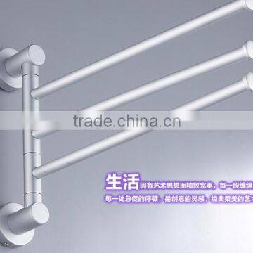 New 3 Swivel Bars Aluminium Wall Mounted Bathroom Towel Rail Rack Bath Room Holder Hanger Lowest Price photo-3