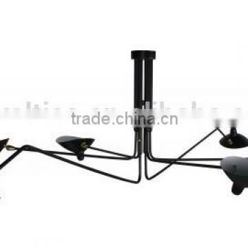 Ceiling Lamp 6 Arm in Black Modern Dining Room Decorative Ceiling Chandelier Lights